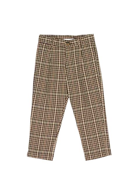 Pantaloni a quadri MANUEL RITZ | MR4457CASTAGNO